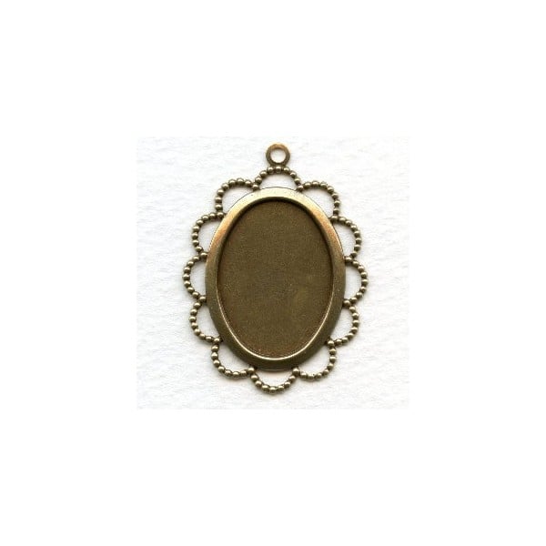 Oxidized Brass Filigree 25x18mm Setting Pendant (6)