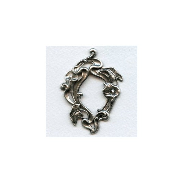 Calla Lilies Large Framework Oxidized Silver 65mm (1)