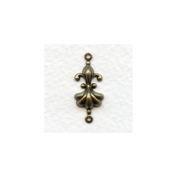 Fleur-de-lis Connectors Oxidized Brass 23mm (12)