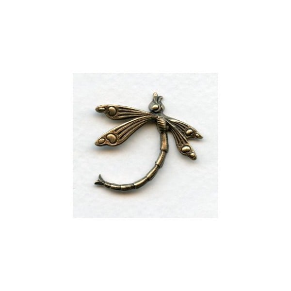 Art Deco Inspired Dragonfly Oxidized Brass 30mm (3)
