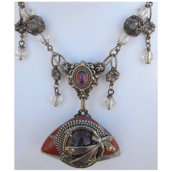Art Deco Inspired Dragonfly Oxidized Brass 30mm (3) - Image 4
