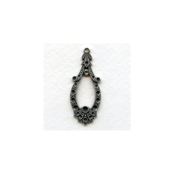 Exceptional Pendant Rhinestone Settings Oxidized Silver (1)