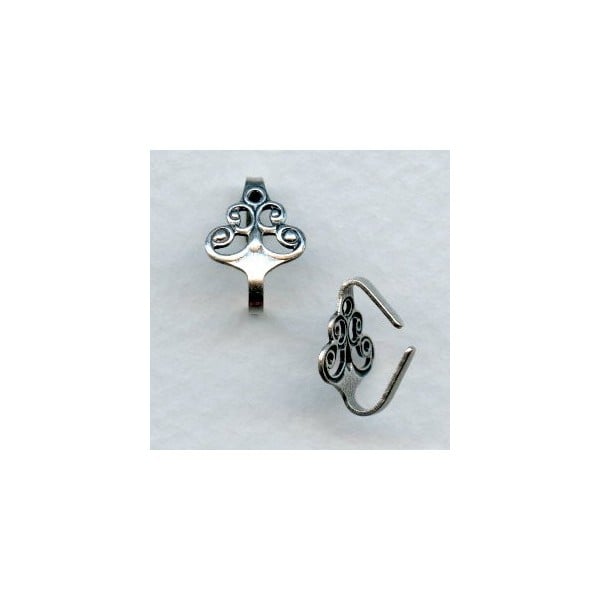Victorian Filigree Bail Unique Oxidized Silver (2)