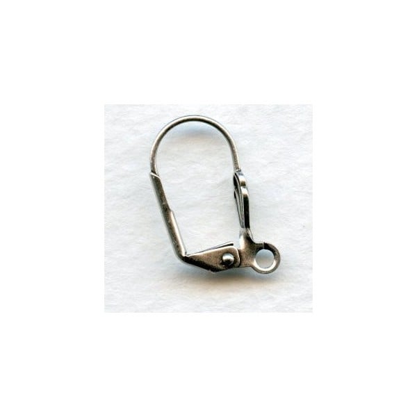 Lever Back Shell Earring Finding Oxidized Silver (24)