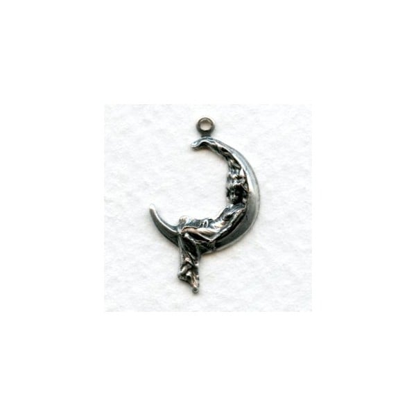 Smaller Goddess in the Moon with Loop Oxidized Silver (6)