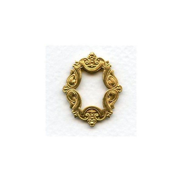 Ornate Framework Stampings Raw Brass 29x24mm (3)