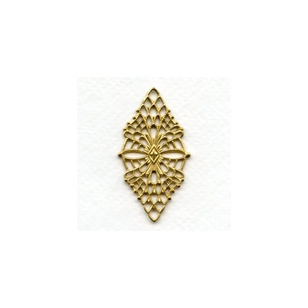 Fine Detail Diamond Shaped Filigree Raw Brass (1)