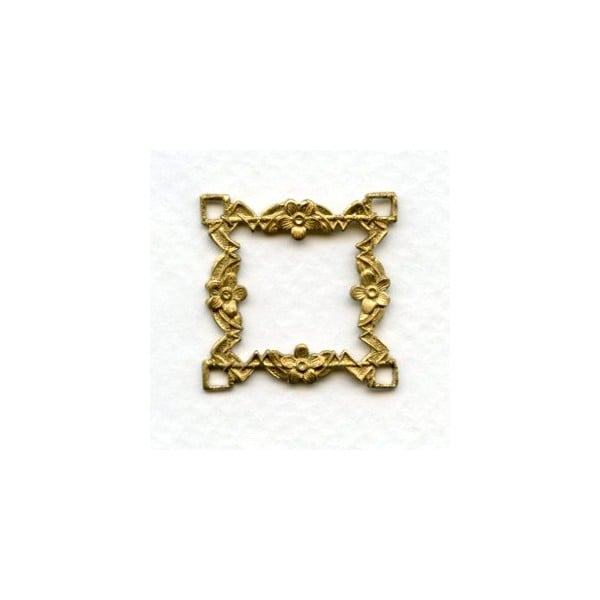 Floral Framework 26mm Connectors Raw Brass (2)