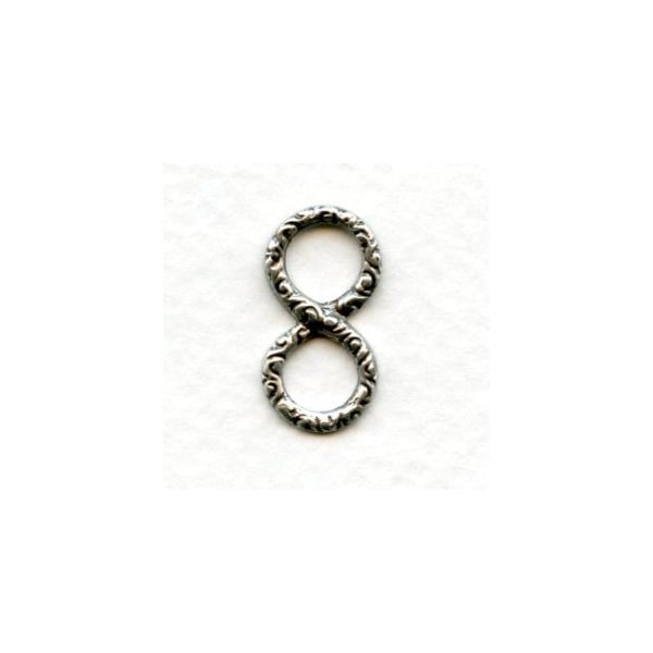 ^Infinity Symbol Connectors 20mm Oxidized Silver