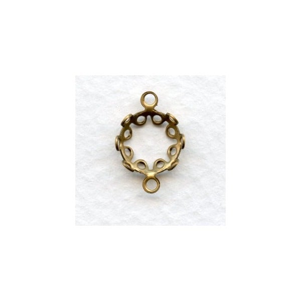 Open Prong Setting Connectors Raw Brass 8mm (12)