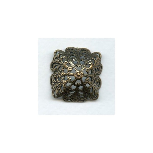 ^Filigree Bowl Shape fits 18mm Stones Oxidized Brass