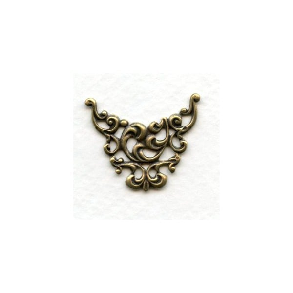 Fabulous Filigree Stamping Tiara Shape Oxidized Brass