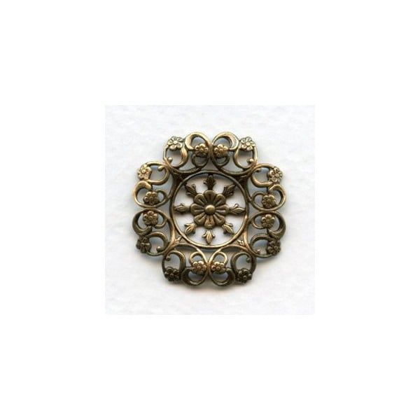 Openwork Floral Details Oxidized Brass 27mm (2)