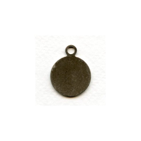 Sturdy Loop Tags Oxidized Silver 22mm (6)