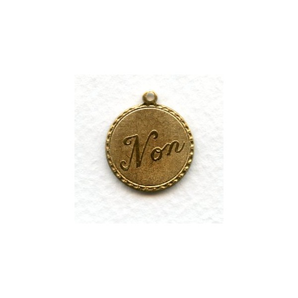 Oui and Non Pendants French Charms Raw Brass (3 Sets) - Image 2