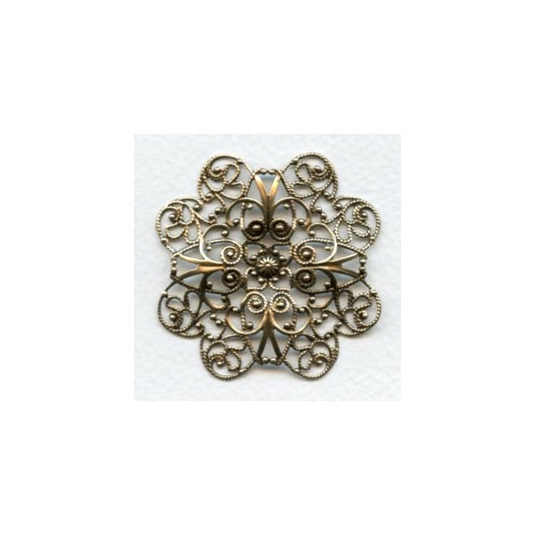 Ornate 49mm Filigree Oxidized Brass (1)