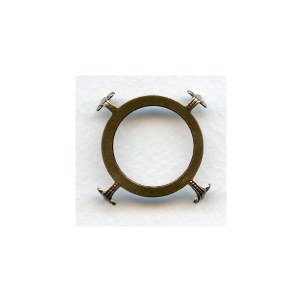 Turtle Settings Open Back 30mm Oxidized Brass (3)