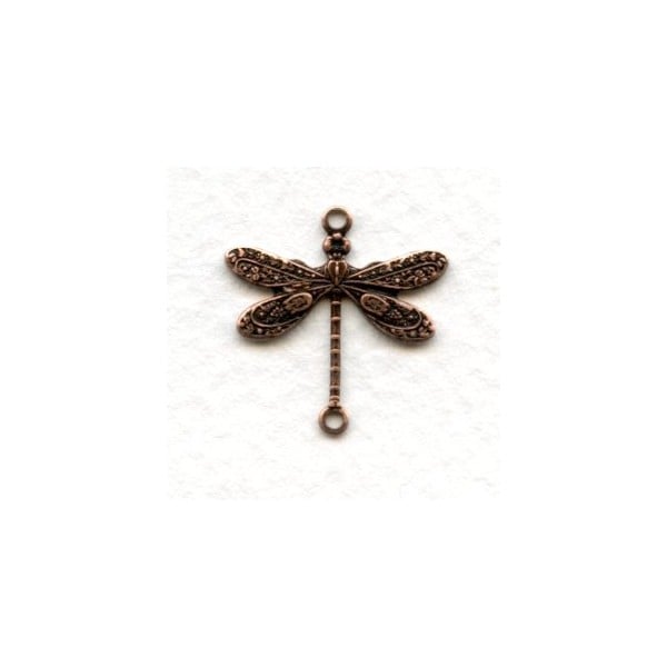 Victorian Style Dragonfly Connectors Oxidized Copper (12)