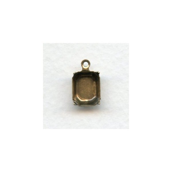 Octagon Shape Setting Pendants 10x8mm Oxidized Brass (12)
