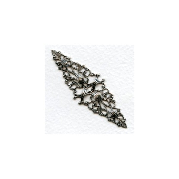 Elegant Ripple Filigree Stamping Oxidized Silver (1)