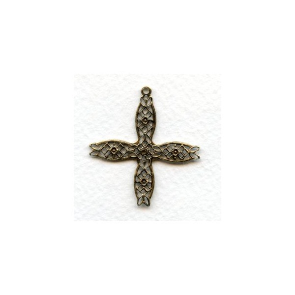 Four Point Filigree With Loop Oxidized Brass (6)