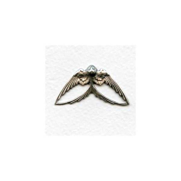 Large Swooping Bird Connector Oxidized Silver 41mm (1)
