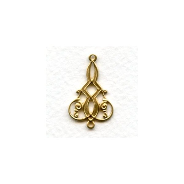 Elaborate Filigree Connectors Raw Brass (6)