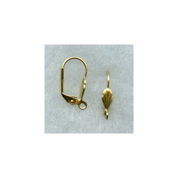 Lever Back Shell Earring Finding Raw Brass (24)
