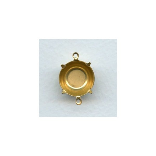 Round 14mm Setting Connectors Raw Brass (12)