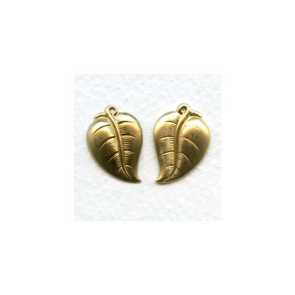 Right and Left Leaves Raw Brass 19mm (4)