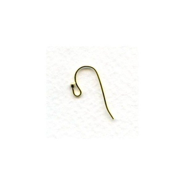 Fish Hook Ball Loop Earring Findings Raw Brass (24)