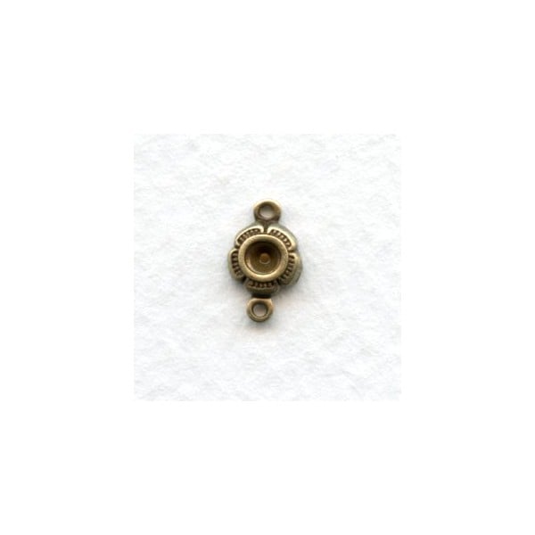 Connectors to Hold Rhinestones 2 Loops Oxidized Brass (12)