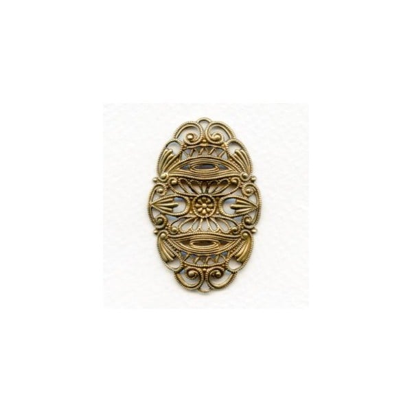 Elaborate Oval Filigree Oxidized Brass 45mm (1)