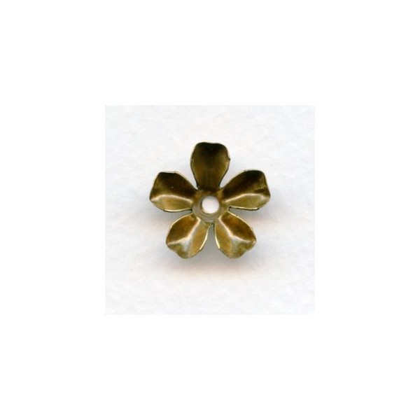 Large Blossom Flower Shapes Oxidized Brass 17mm (6)