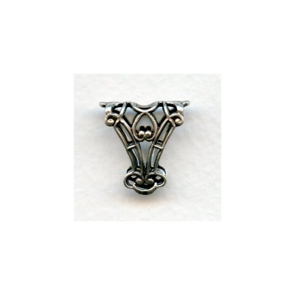 Romantic Filigree Bail Oxidized Silver 18mm (1)