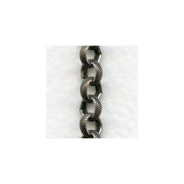 Textured Antique Silver Rolo Chain (3 ft)