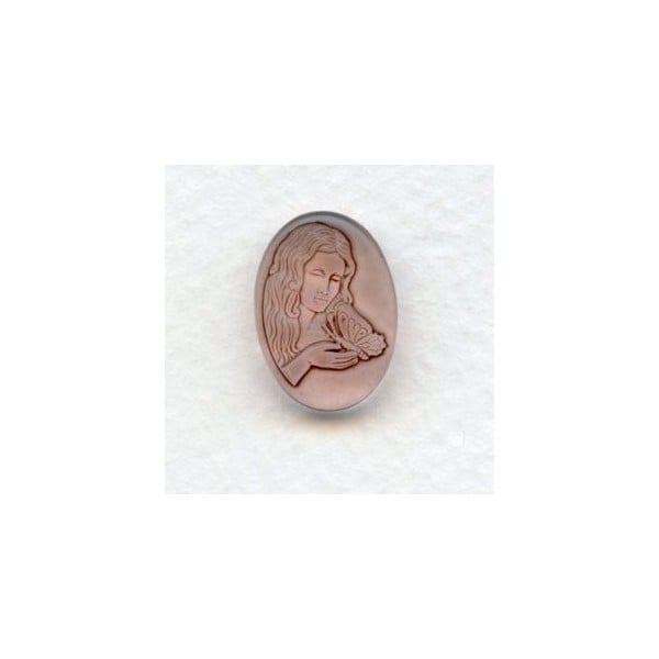 Girl with Butterfly Glass Cameo Rosaline 18x13mm