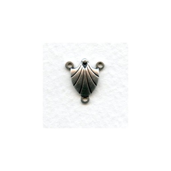 Connectors 3-Way Shell 10mm Oxidized Silver (6)