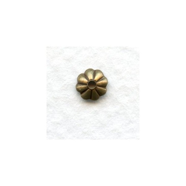 Fluted Bead Caps Oxidized Brass 5mm Excellent! (50)