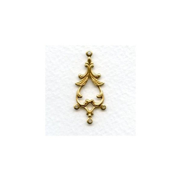 Fabulous Floral Connectors in Raw Brass 33mm (12)