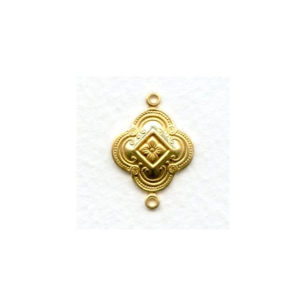 Quatrefoil Medallion Connector Raw Brass 22mm (6)