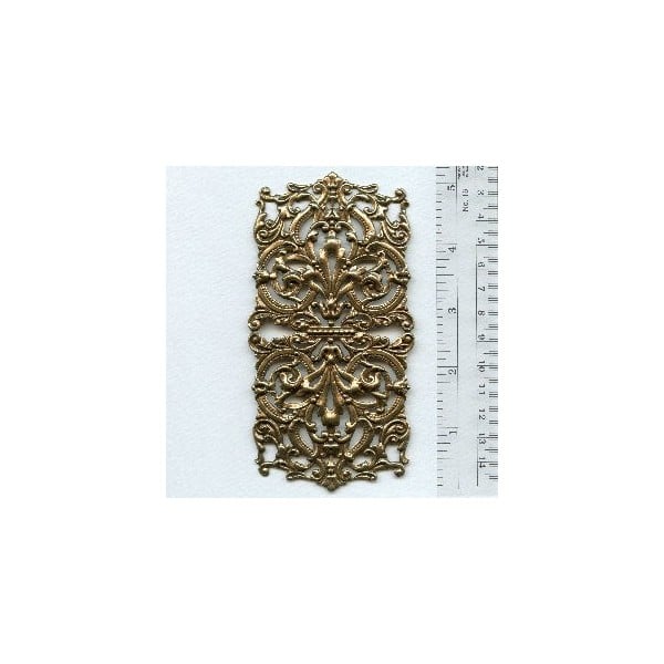 Most Grand of All Oxidized Brass Stamping 5+ Inches (1)