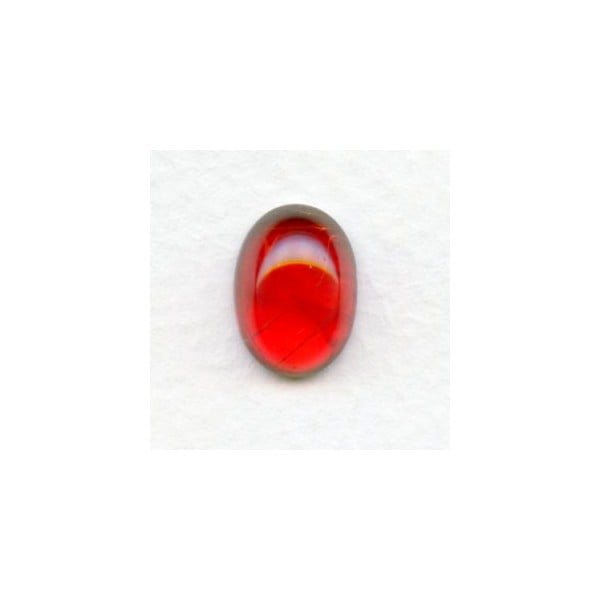 ^Vintage 14x10mm Oval Glass Cabochons Ruby Swirls