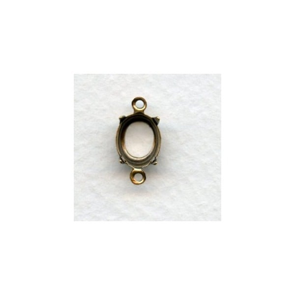 Open Back Setting Connectors 10x8mm Oxidized Brass (12)