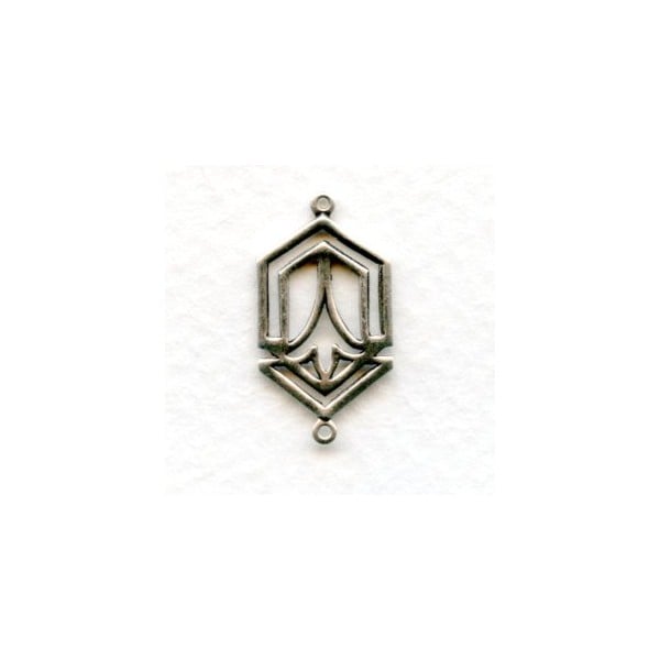 Openwork Oxidized Silver Connectors 22mm (6)