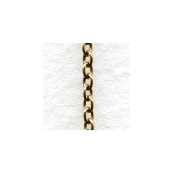 Itty Bitty Cable Brass Chain Antique Gold 2mm Links (3 ft)