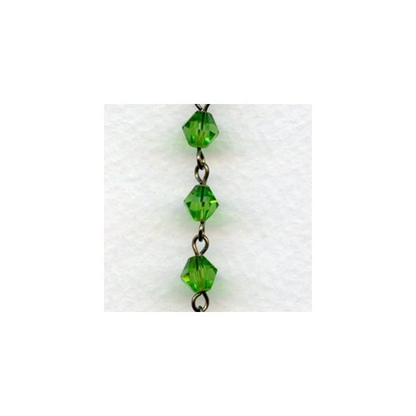 ^Kelly 6mm Bicone Beads Rosary Chain Dark Linkage (1 ft)