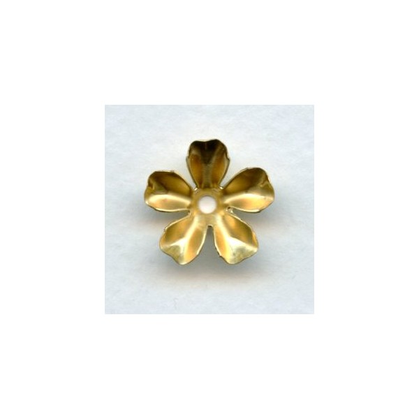 Large Blossom Flower Shapes Raw Brass 17mm (6)