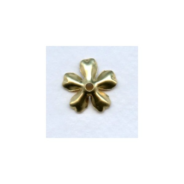 Large Blossom Flower Shapes Raw Brass 17mm (6) - Image 2