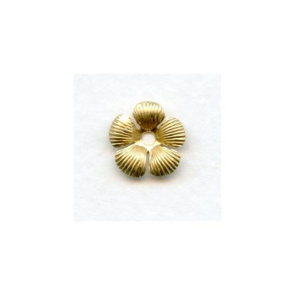 Textured Petal Flowers 13mm Raw Brass (12)